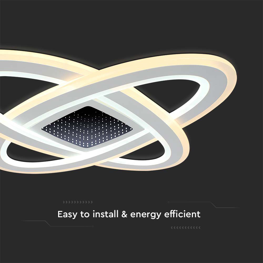 LAMPADA DA SOFFITTO DECORATIVA SMART LED 130W 50x50x5CM 3IN1 DIMMERABILE+TELECOMANDO