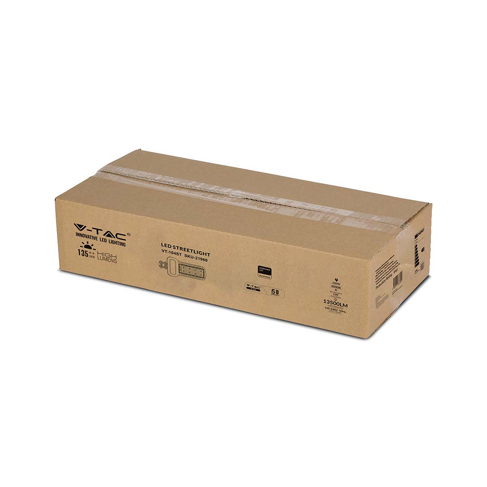 LED Street Light SAMSUNG CHIP 5 Years Warranty - 100W SLIM 4000K 135LM/W