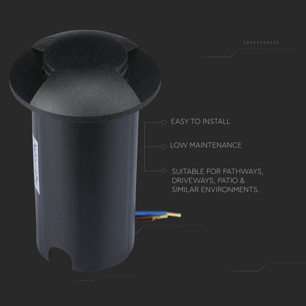 1W LED Faretto incasso pavimento Nero 2 Way 6500K img 3