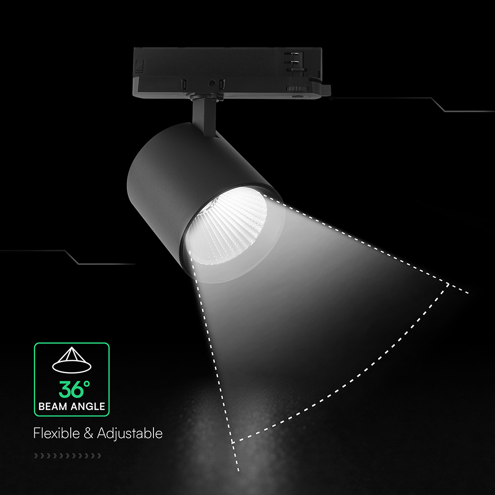 36W LED COB Tracklight CREE CHIP 4000K Black Body img 1