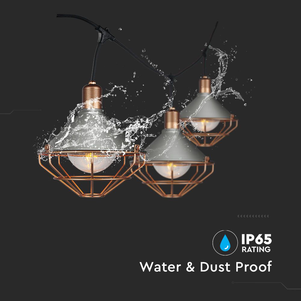 LED String Ligh 3M With 6 Bulbs Matt Rose Gold IP65 img 2