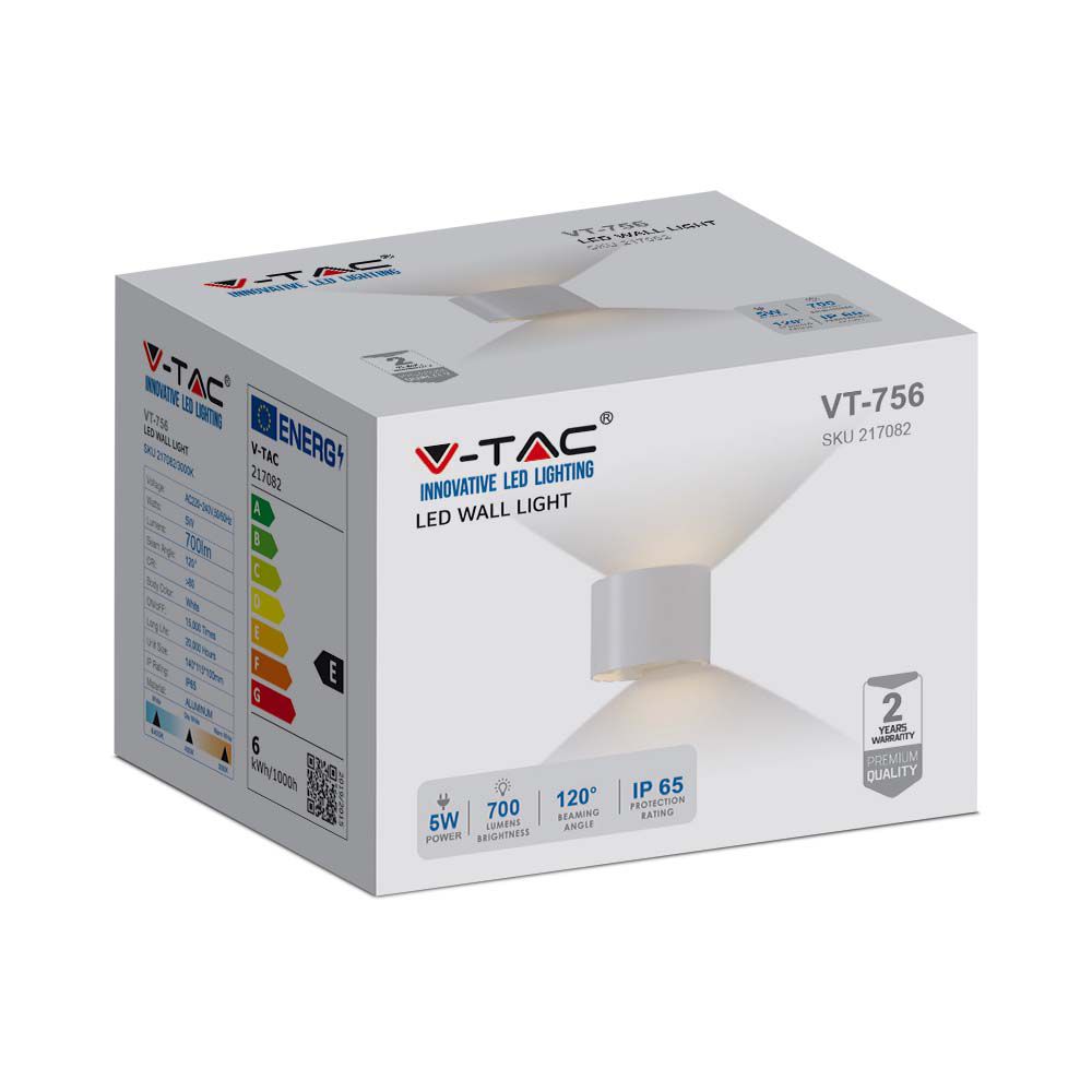 Lampada LED da Muro Arrotondata Doppio LED COB Colore Bianco Satinato Fascio Luminoso Regolabile