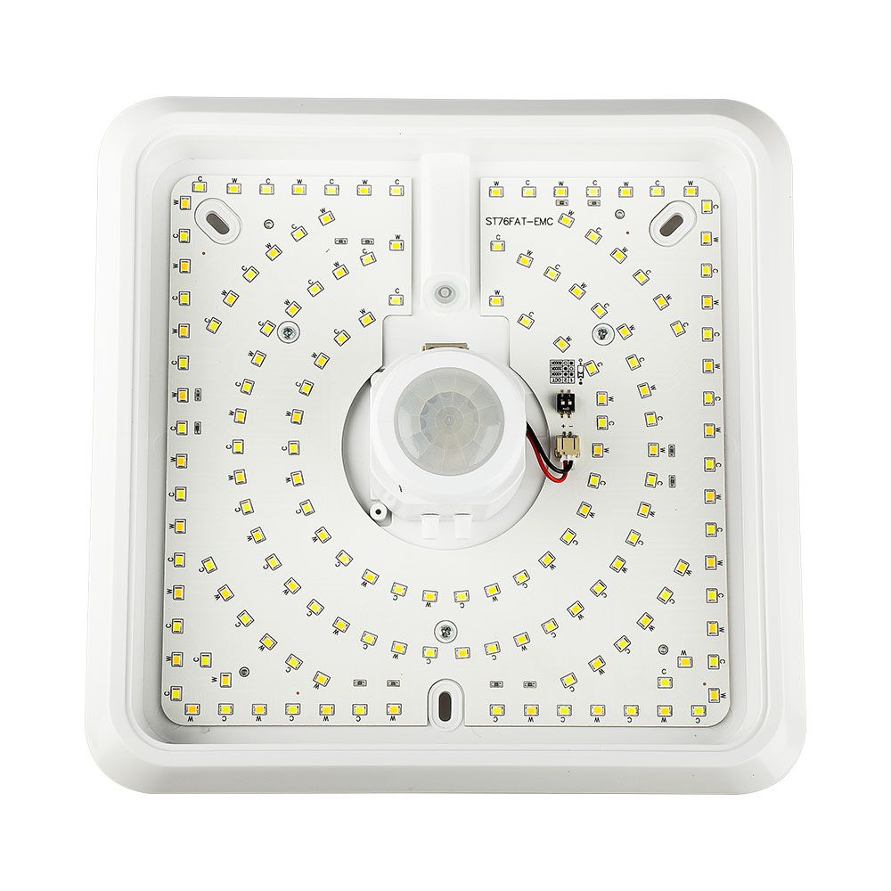 12W LED PIR Sensor Lamp SAMSUNG CHIP 3IN1 Square White Body img 3