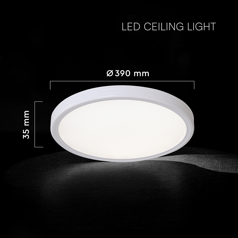 36W LED Decorative Ceiling Lamp (f390*35mm) CCT3IN1 White+Black With 2.4G RF Control
