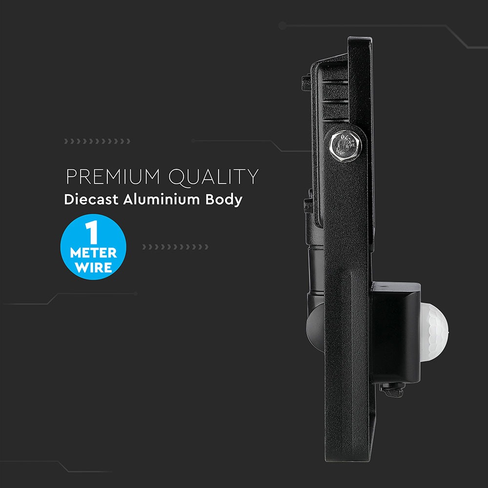 10W LED Proiettore con sensore SAMSUNG Chip Funzione Cut-Off Corpo nero 3000K img 2