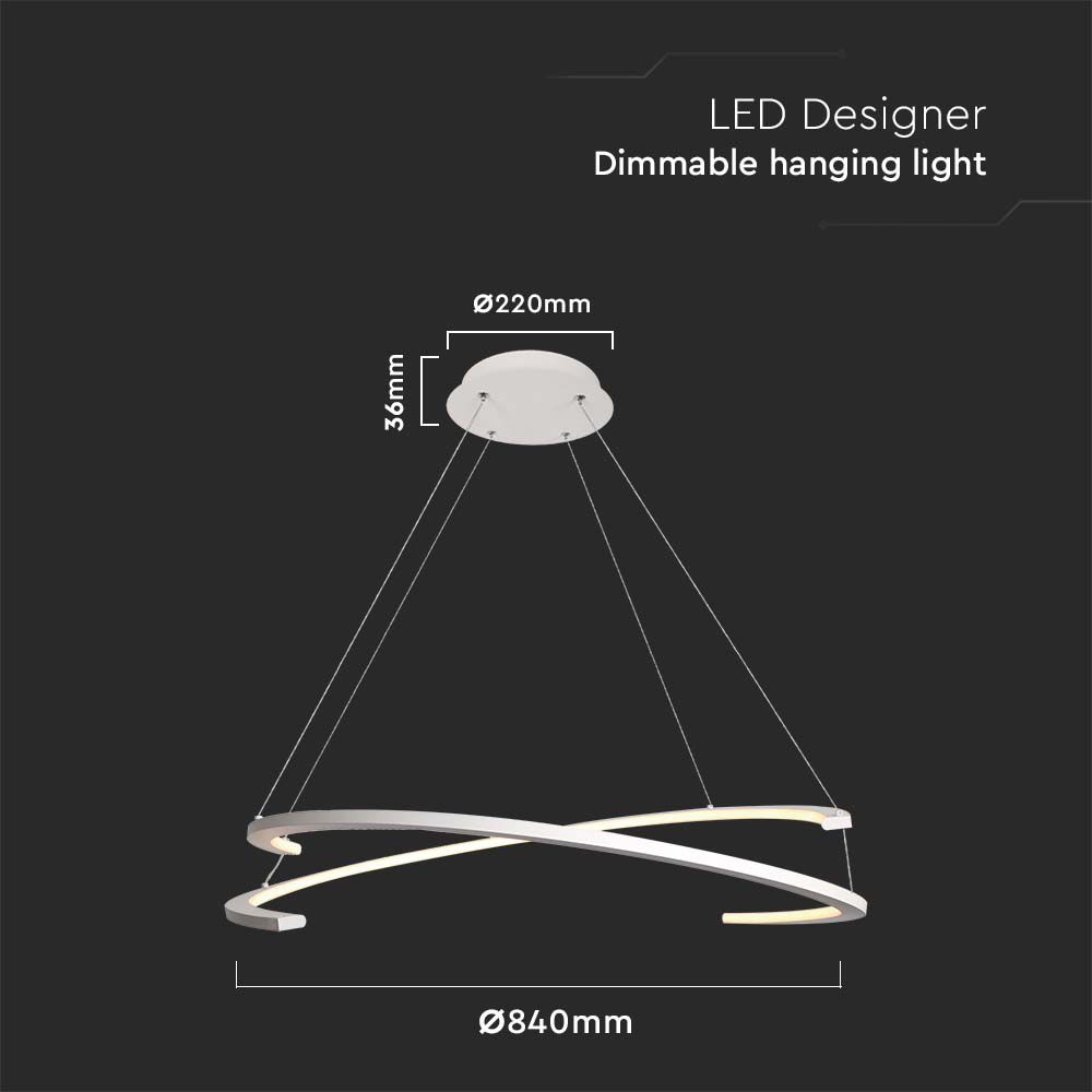 48W LED Designer Hanging Light 800*1200MM Triac Dimmable  White