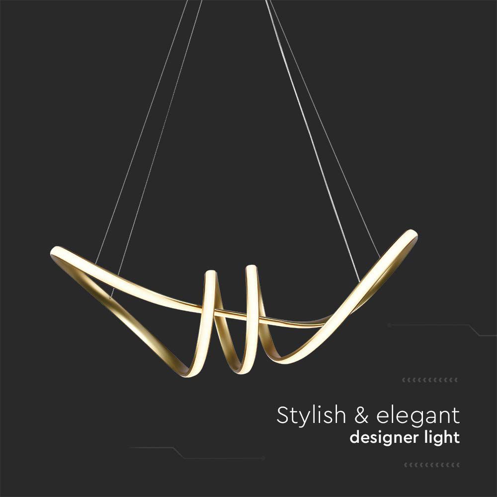 Lampadario LED a Sospensione 24W in Metallo dal Design Moderno 72x30cm Coloro Champagne 3000K img 1