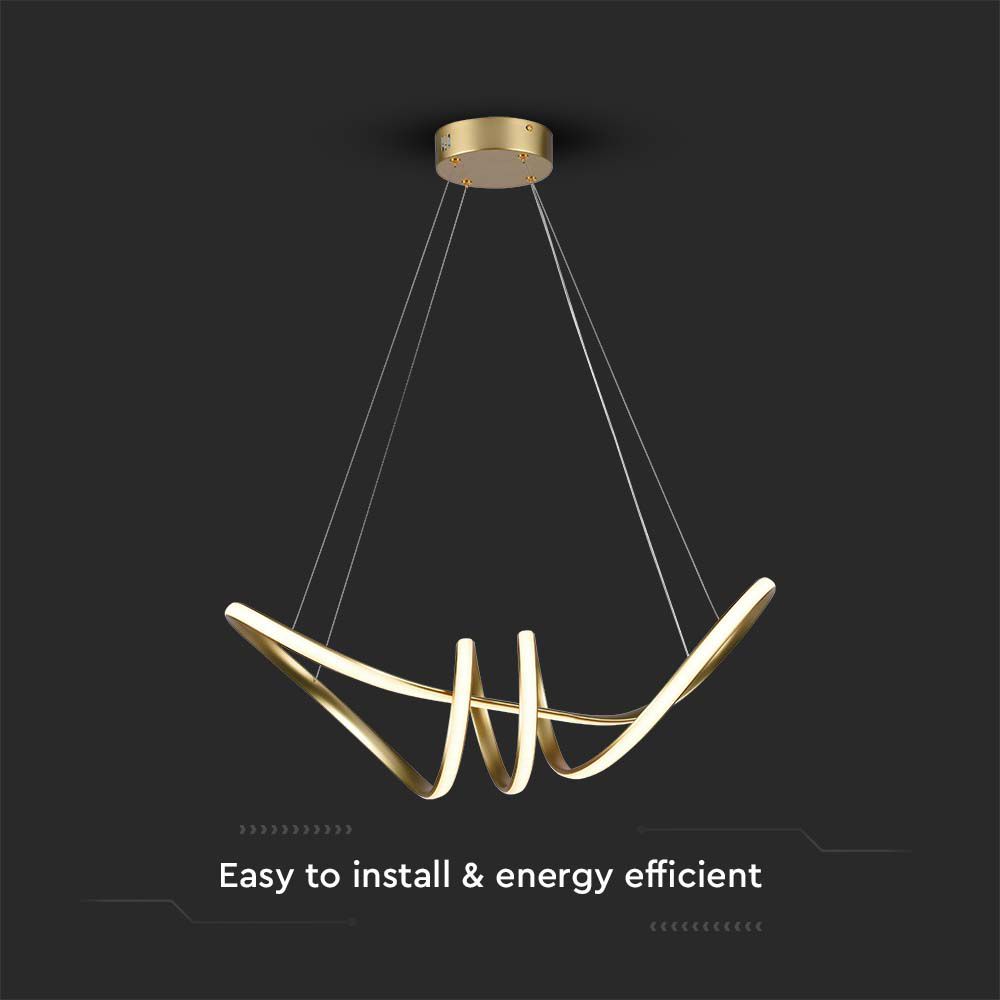Lampadario LED a Sospensione 24W in Metallo dal Design Moderno 72x30cm Coloro Champagne 3000K