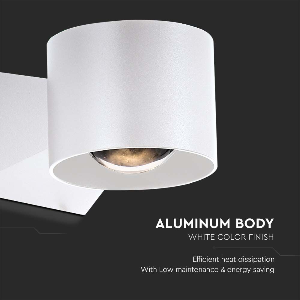 6W LED Wall Light 3000K White Body IP65 img 2