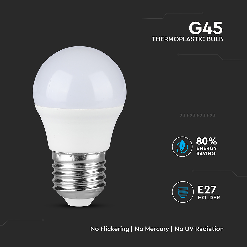 LED Bulb - 6.5W E27 G45 4000K img 1