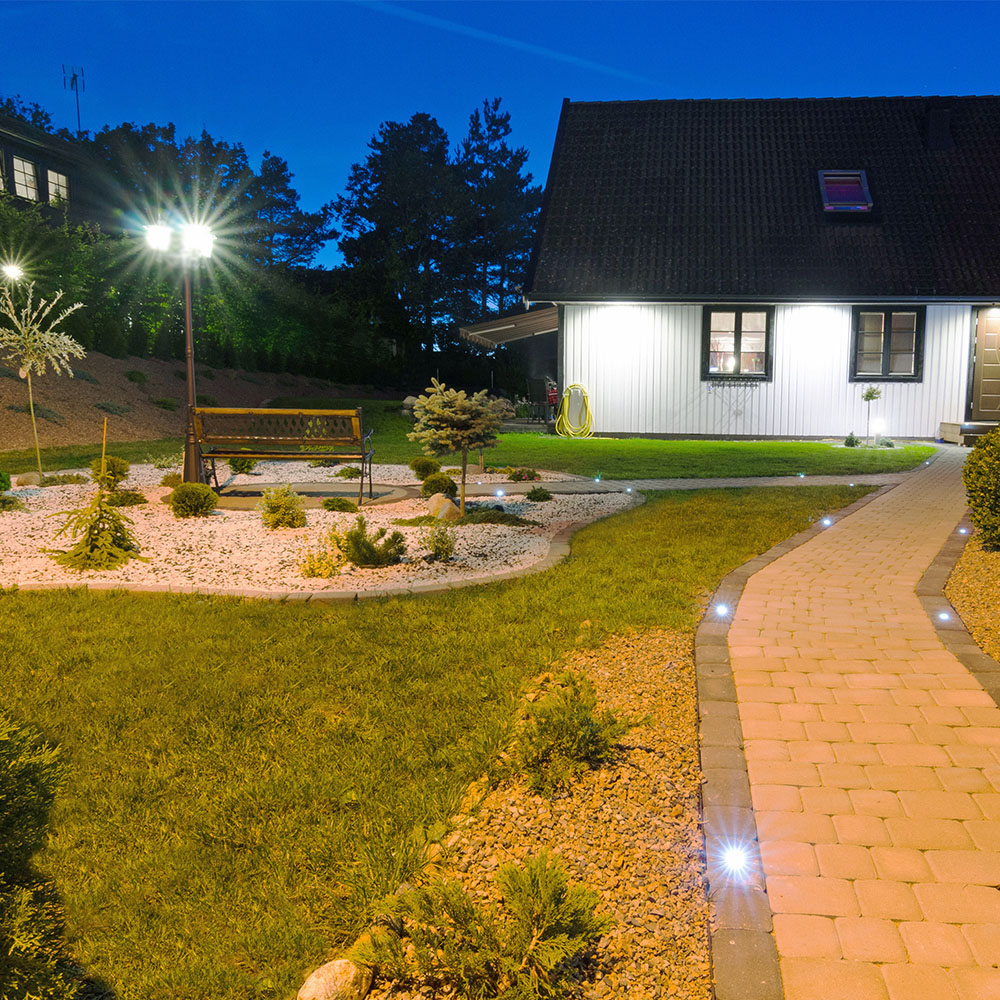 Palo lampada 2 x E27 2280 mm IP44 nero img 1