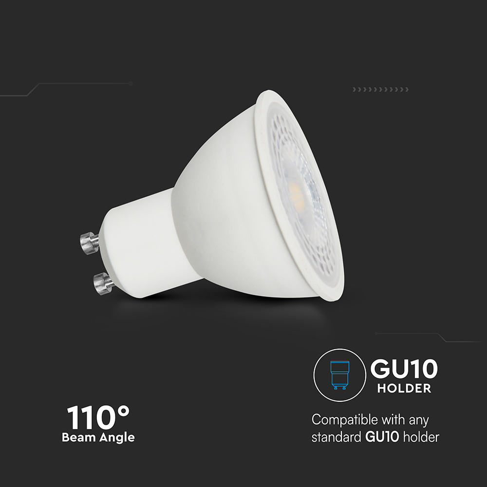 LED Spotlight - 7.5W GU10 Ripple Plastic 6500K 110° img 1