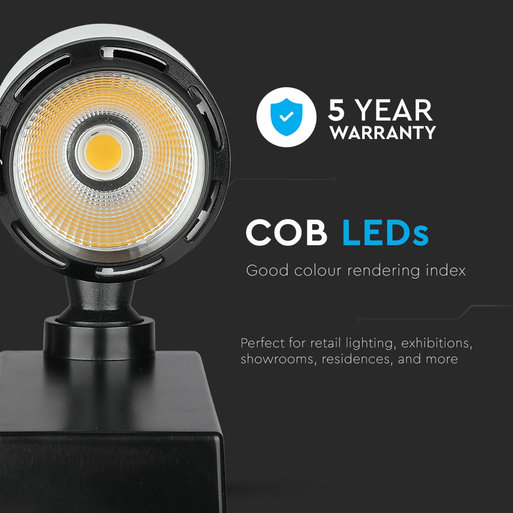 10W Proiettore a pista LED Corpo Nero/Bianco Bianco img 1