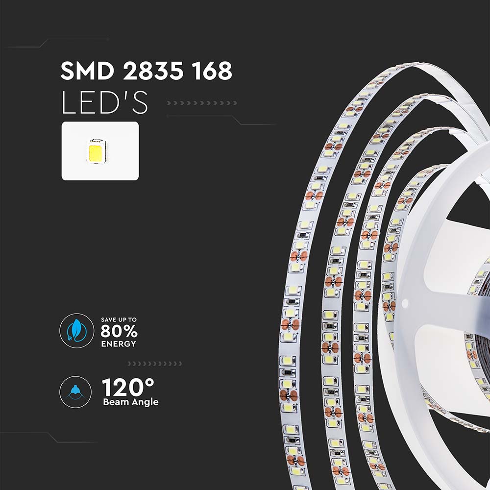 LED Strip SMD2835 - 168 LEDs 24V IP20 6400K  140LM/W img 1