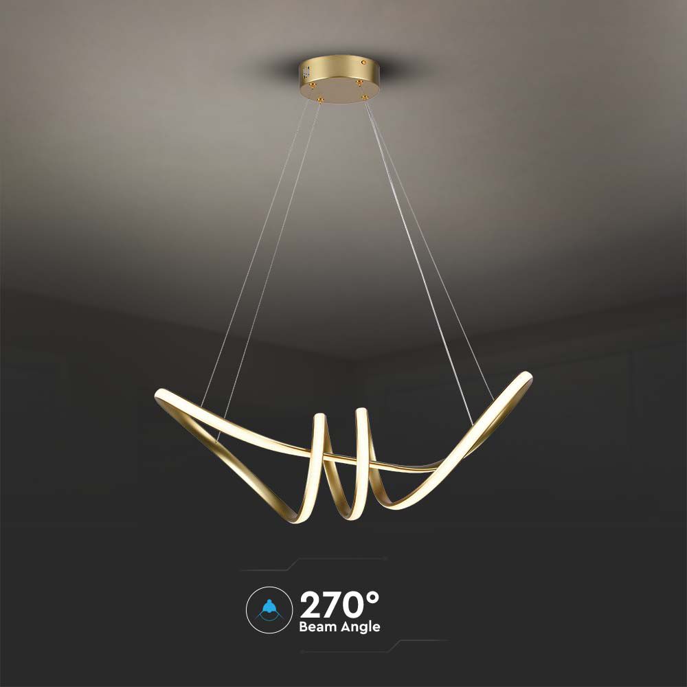 Lampadario LED a Sospensione 24W in Metallo dal Design Moderno 72x30cm Coloro Champagne 3000K img 2