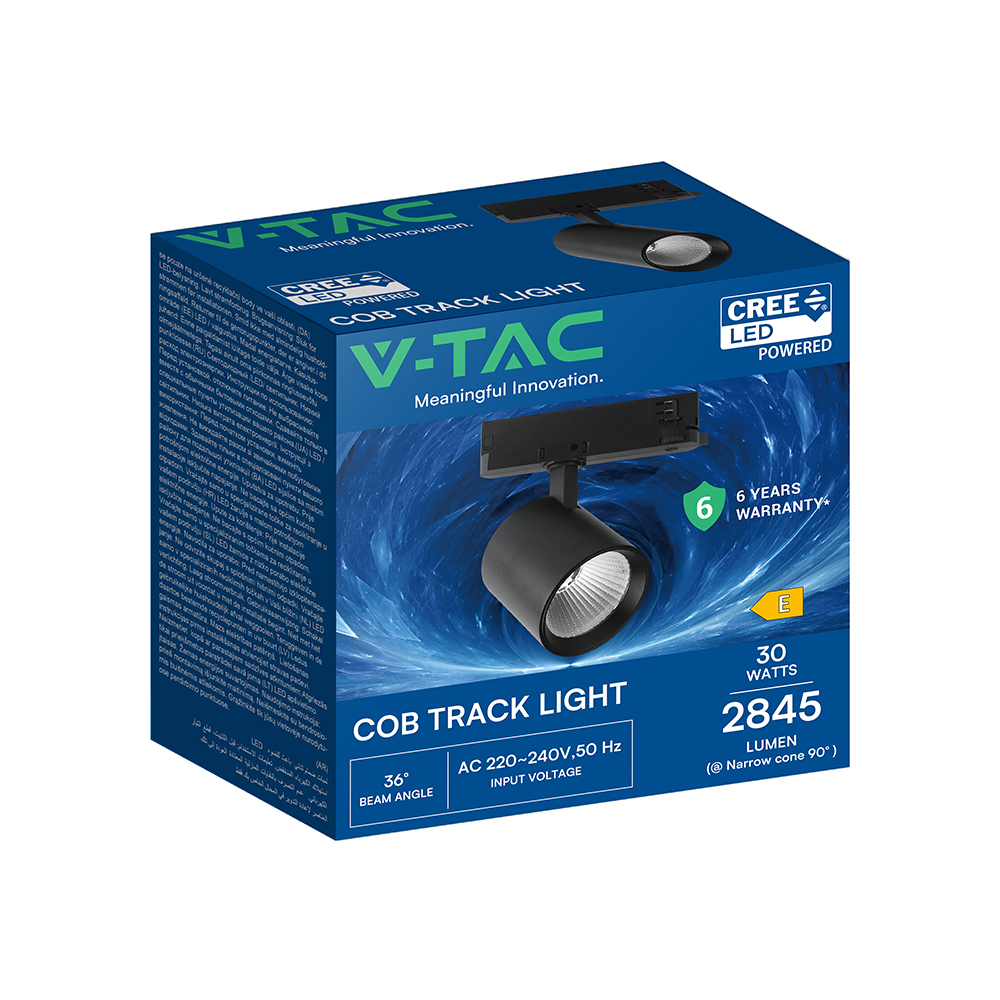 30W LED COB Tracklight CREE CHIP 4000K Black Body