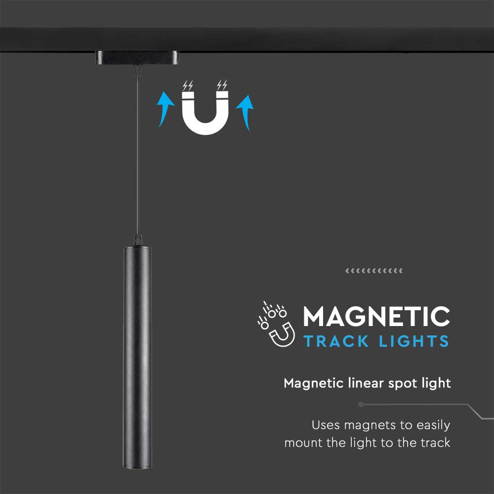 14W LED Magnetic Track Light Pendant 4000K Black Body