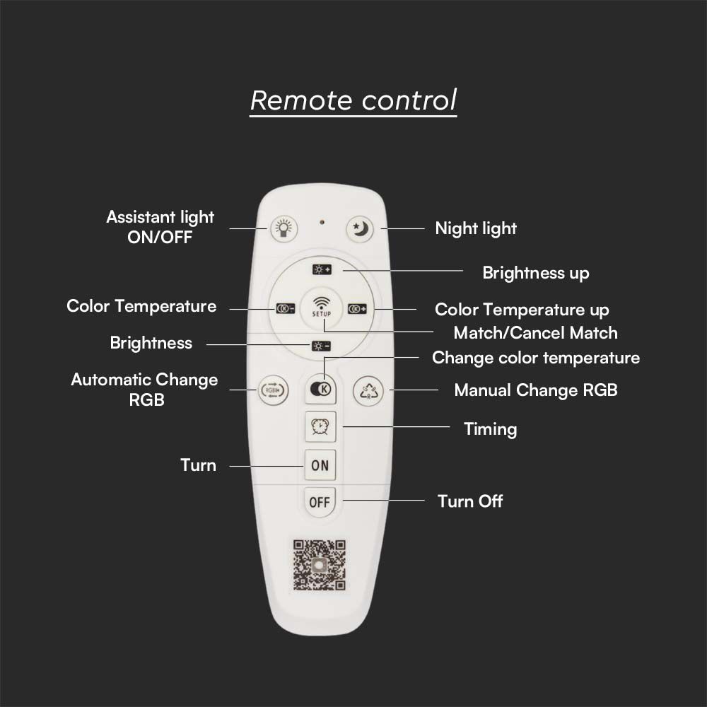 Designer Smart Ceiling Light (50*50*7CM) CCT: 3000K+6000K Dimmable + Remote Control img 4