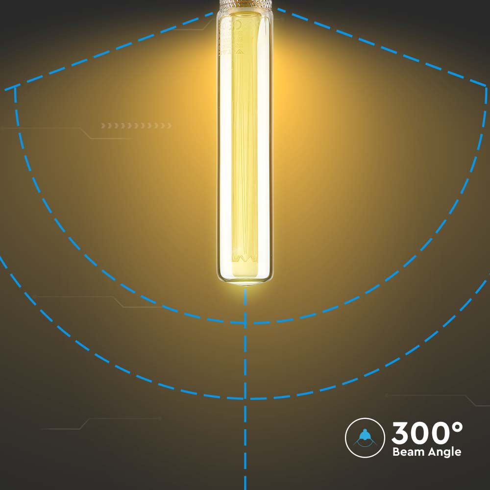 LED - 2W Filament E27 T30 Amber Glass Filament 1800K img 1