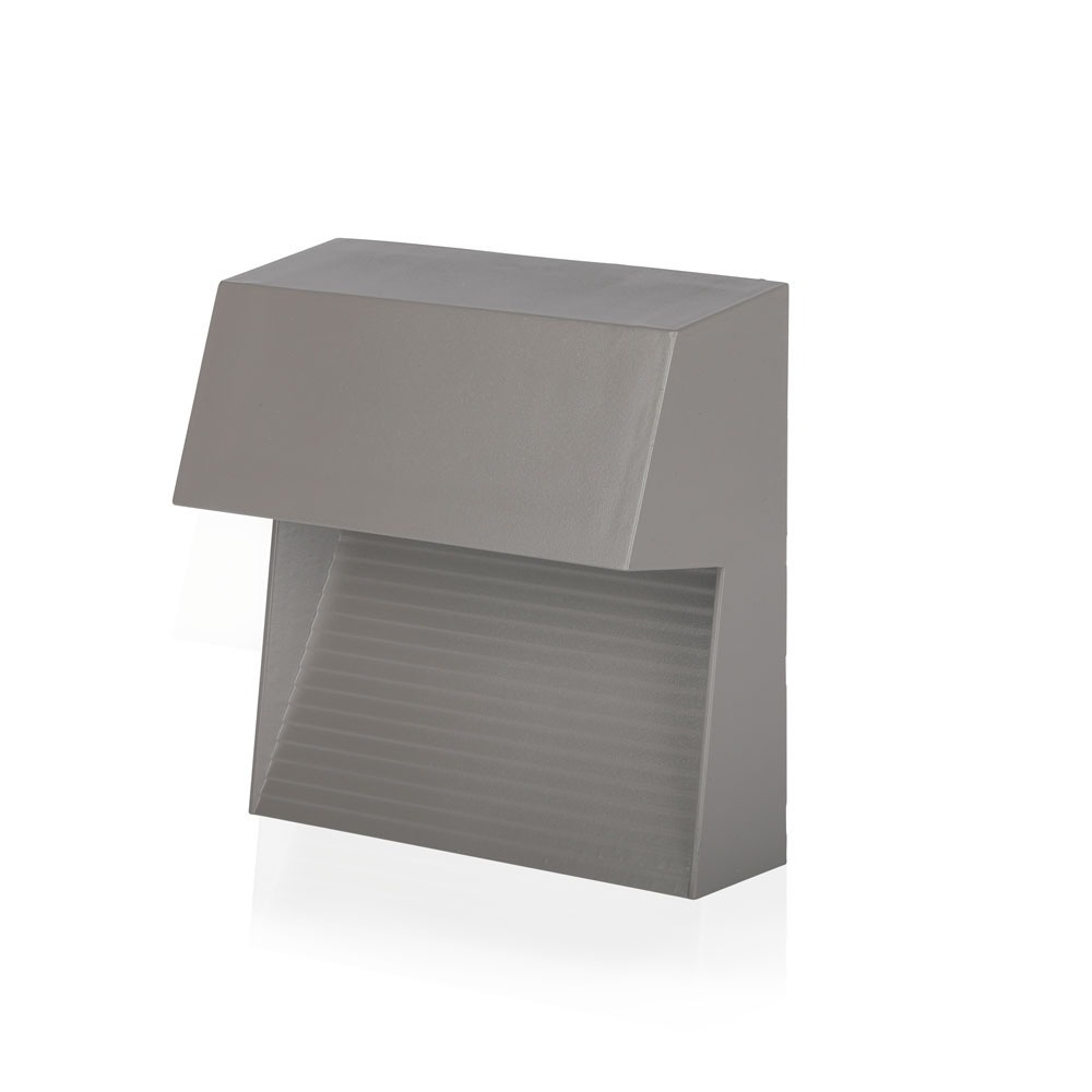 3W Faretto incasso LED Luce scale Corpo Grigio Quadrato Bianco Naturale