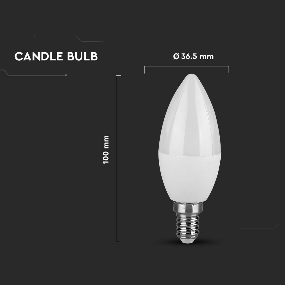 Lampadina - 6.5W E14 Plastic Candle 3000K E14