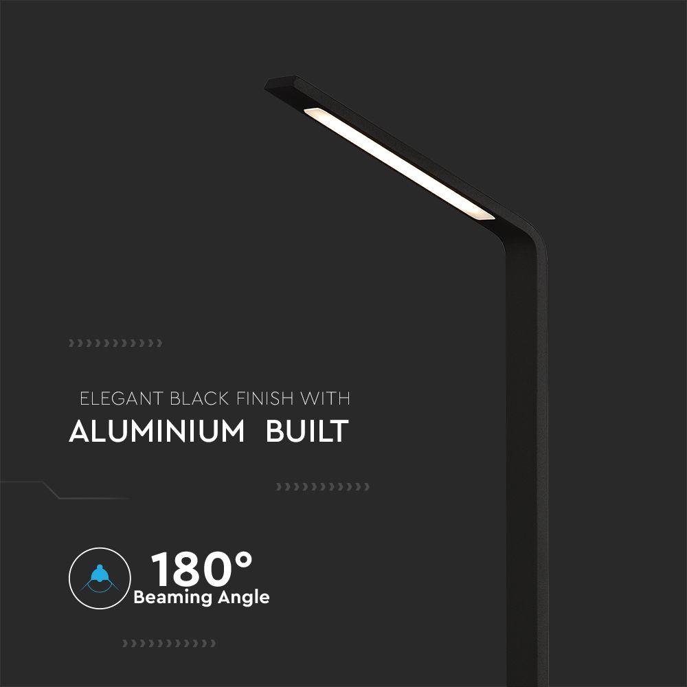 6W  Outdoor Bollard Lamp Black Body 4000K IP54