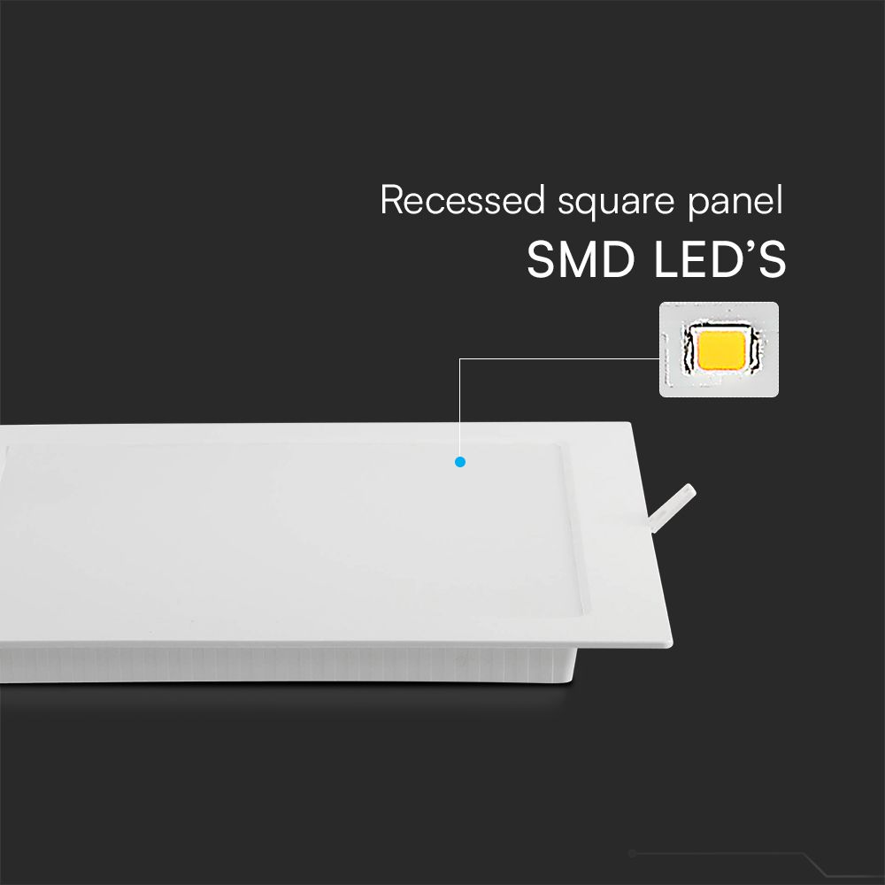 3W LED SAMSUNG CHIP Backlit Panel Recessed - Square 4000K
