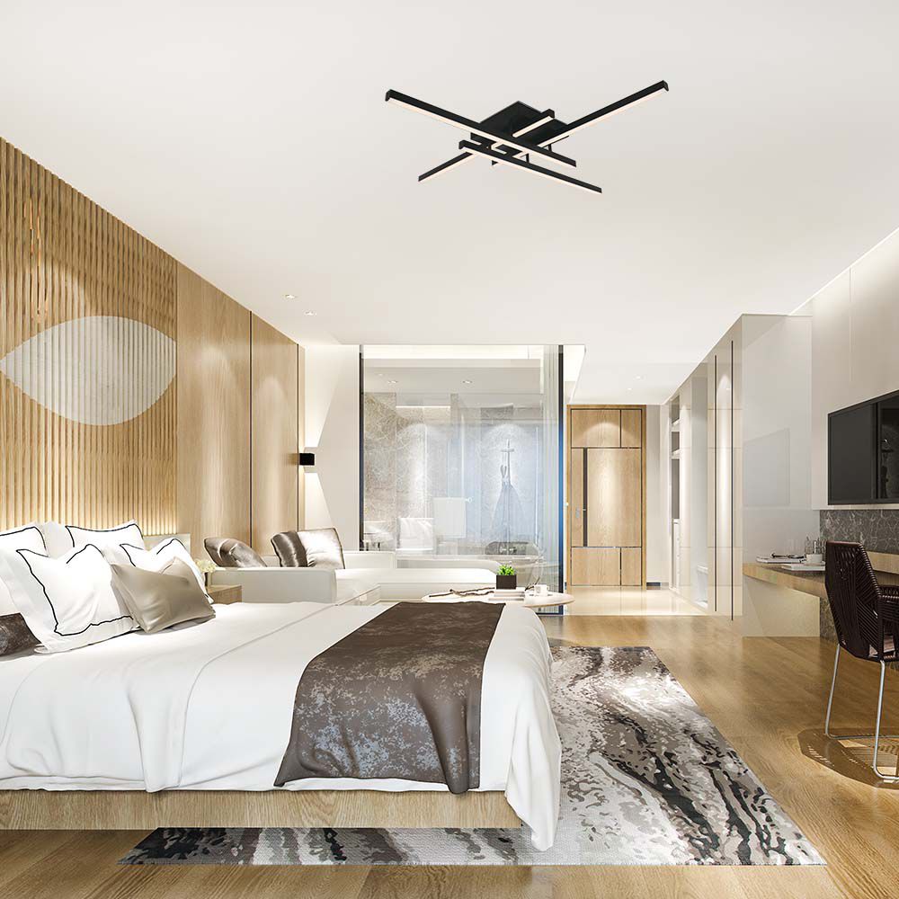 38W LED Designer Ceiling Light Black 850*850*105MM 3000K img 1