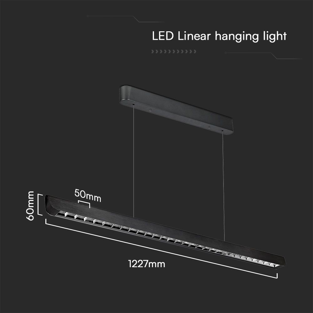 Plafoniera LED Chip Samsung a Sospensione 36W Lineare Colore Nero