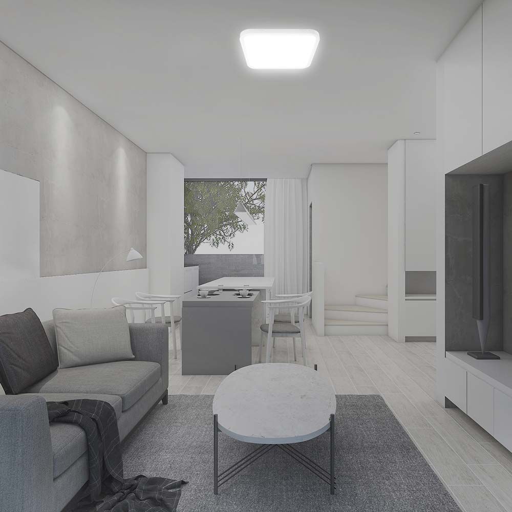 18W LED Dome Light SAMSUNG Chip 3000K Square White Frame IP44 img 1