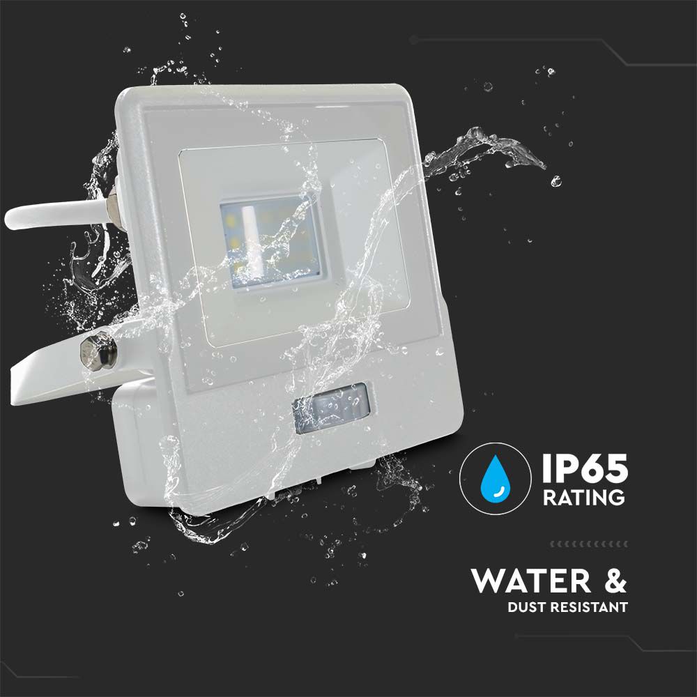 10W LED PIR Sensor Floodlight SAMSUNG CHIP White Body 6400K 1M Cable img 3