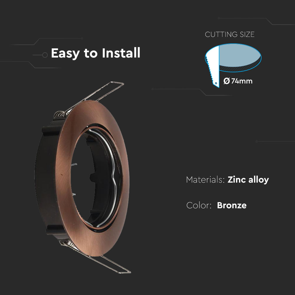 GU10 Fitting rotondo mobile Bronze img 1