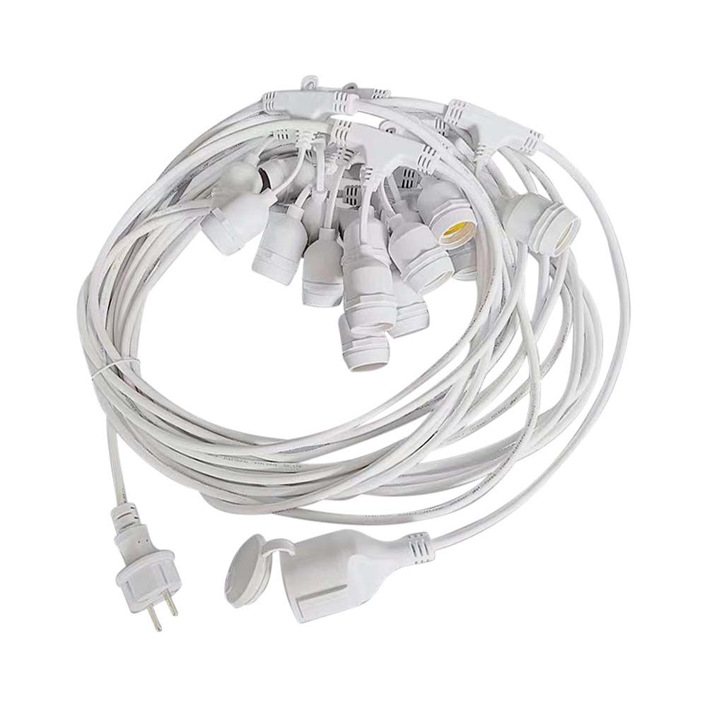 Led String Light With Euro Plug And WP Socket E27 IP44 White Body img 1