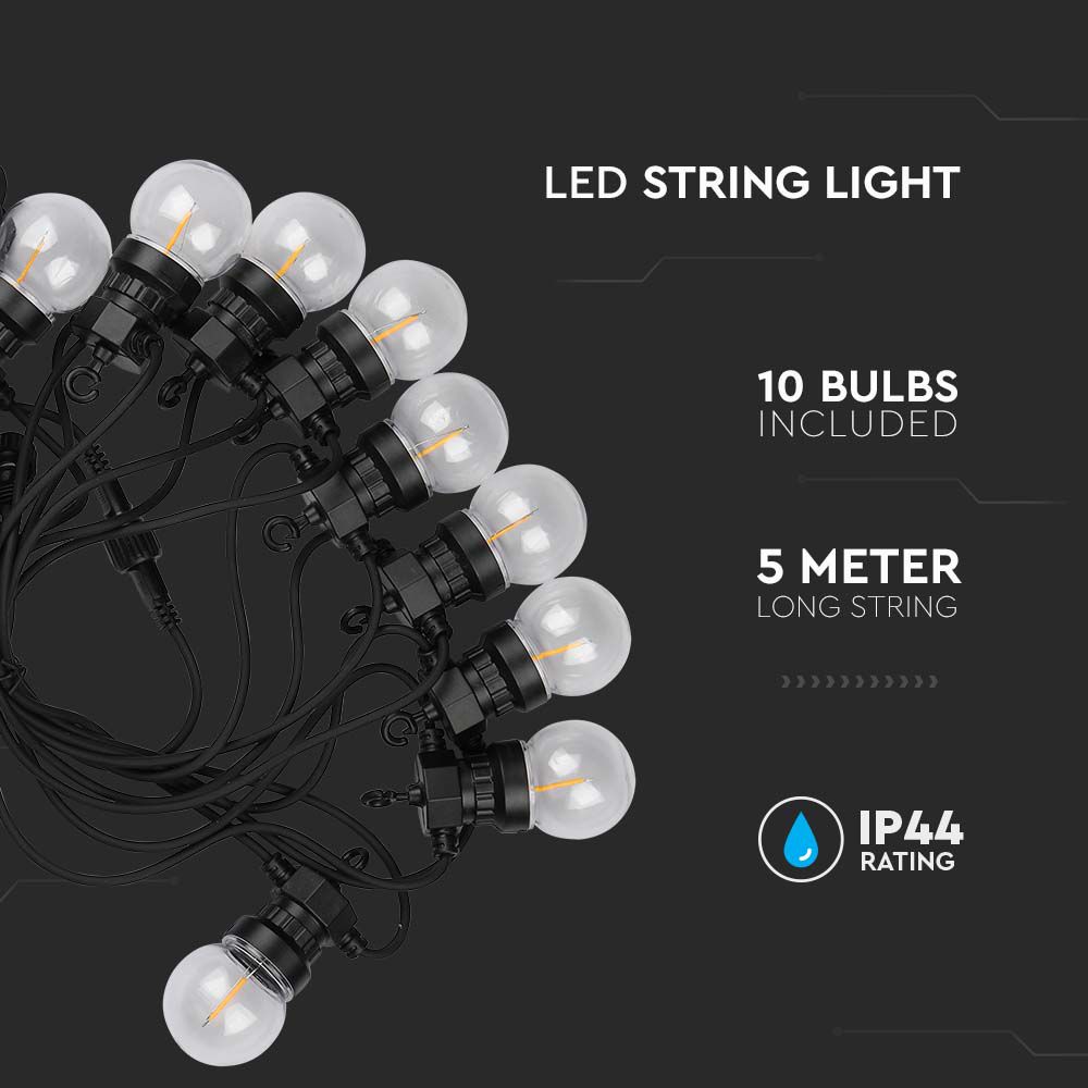 LED String Light 5M With 10 Bulbs 3000K