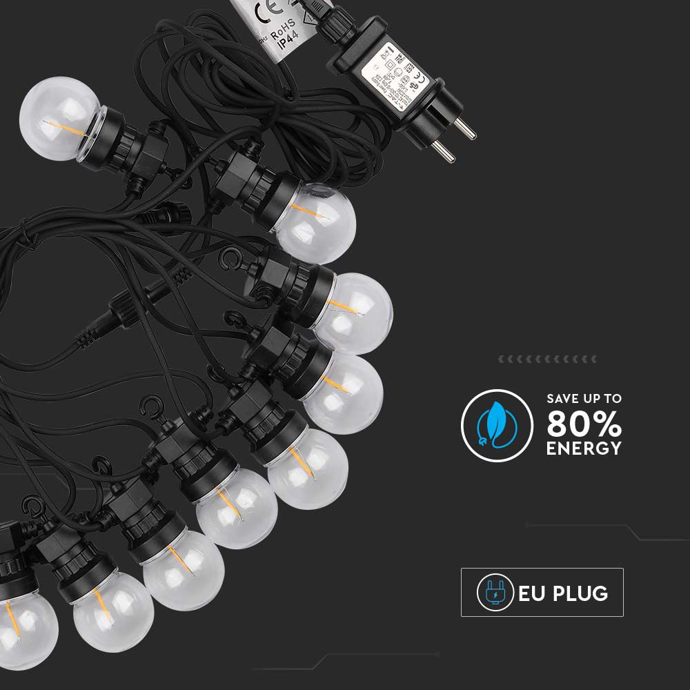 LED String Light 5M With 10 Bulbs 3000K img 1
