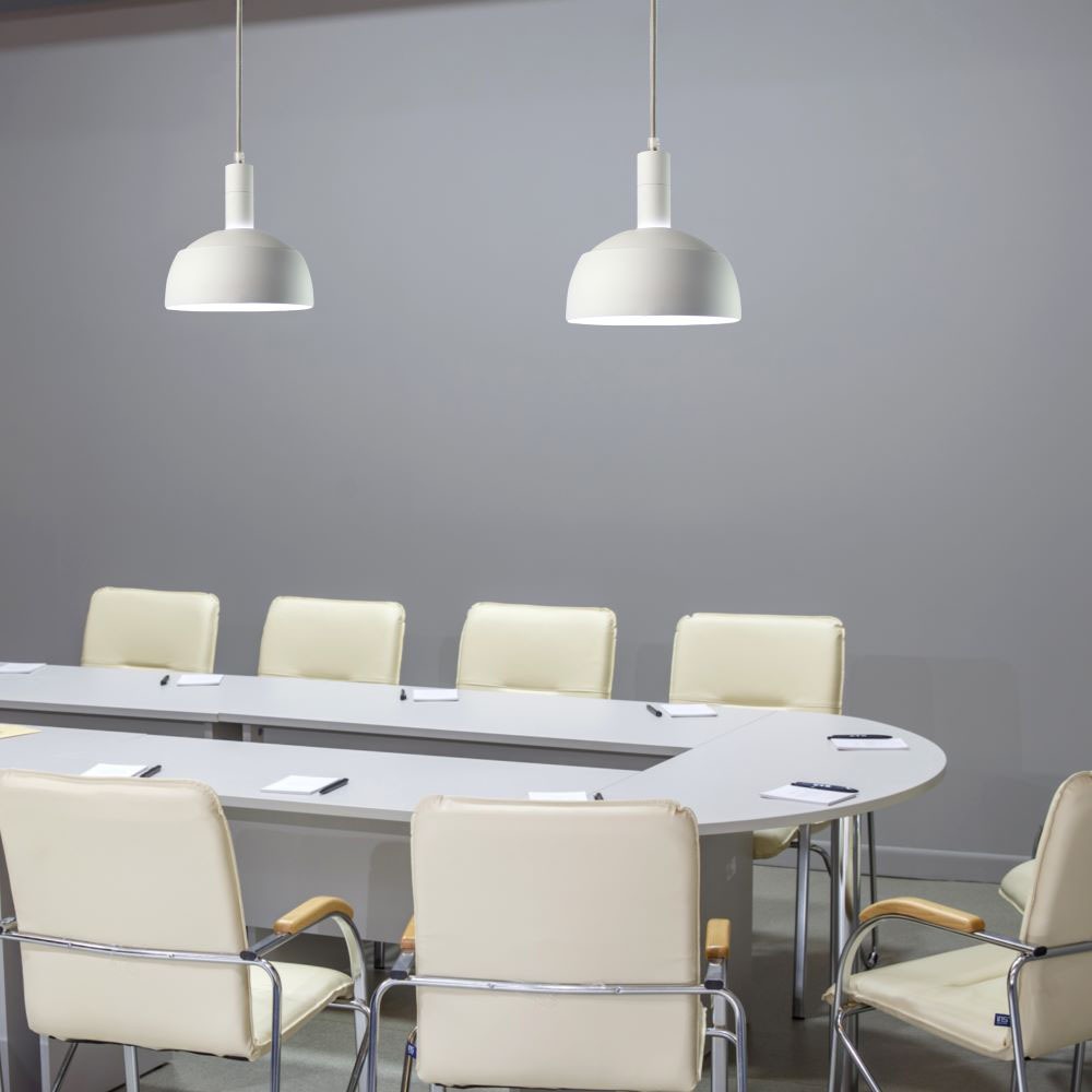 Pendente in alluminio + plastica E14 corpo Bianco img 2