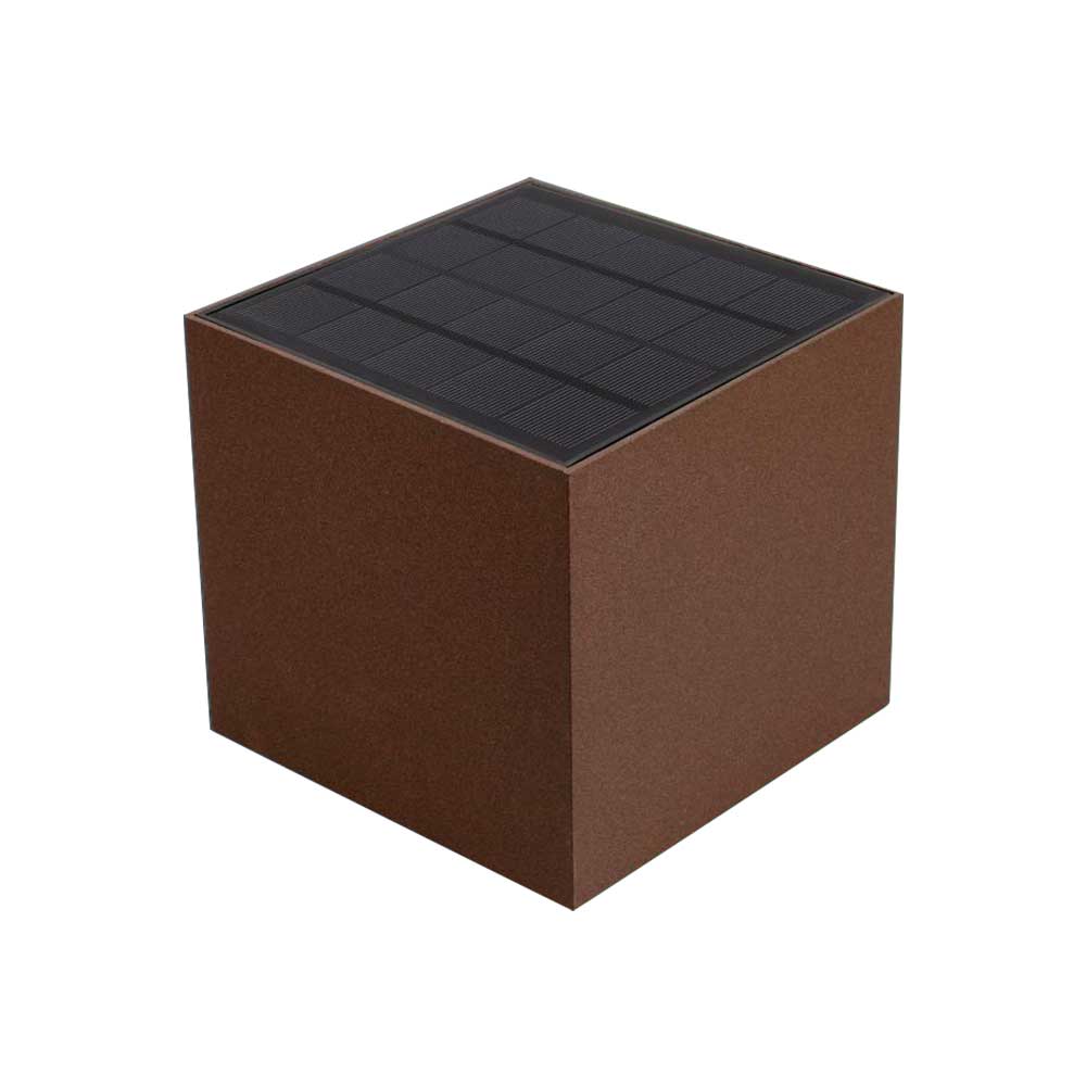 9W LED Solar Wall Light 3in1 Corten Body IP65 img 1