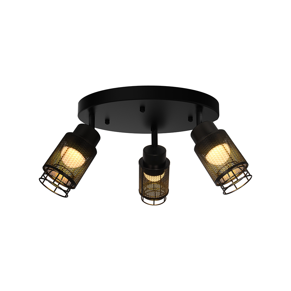 3X6W LED Decorative Ceiling Lamp (D300*H30mm) 3000K Matt Black Body