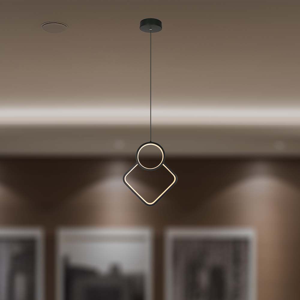 LED Designer Metal Hanging Lamp Black Body 4000K