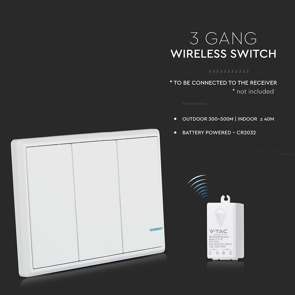 Wireless Switch 3 Gang IP54 img 1
