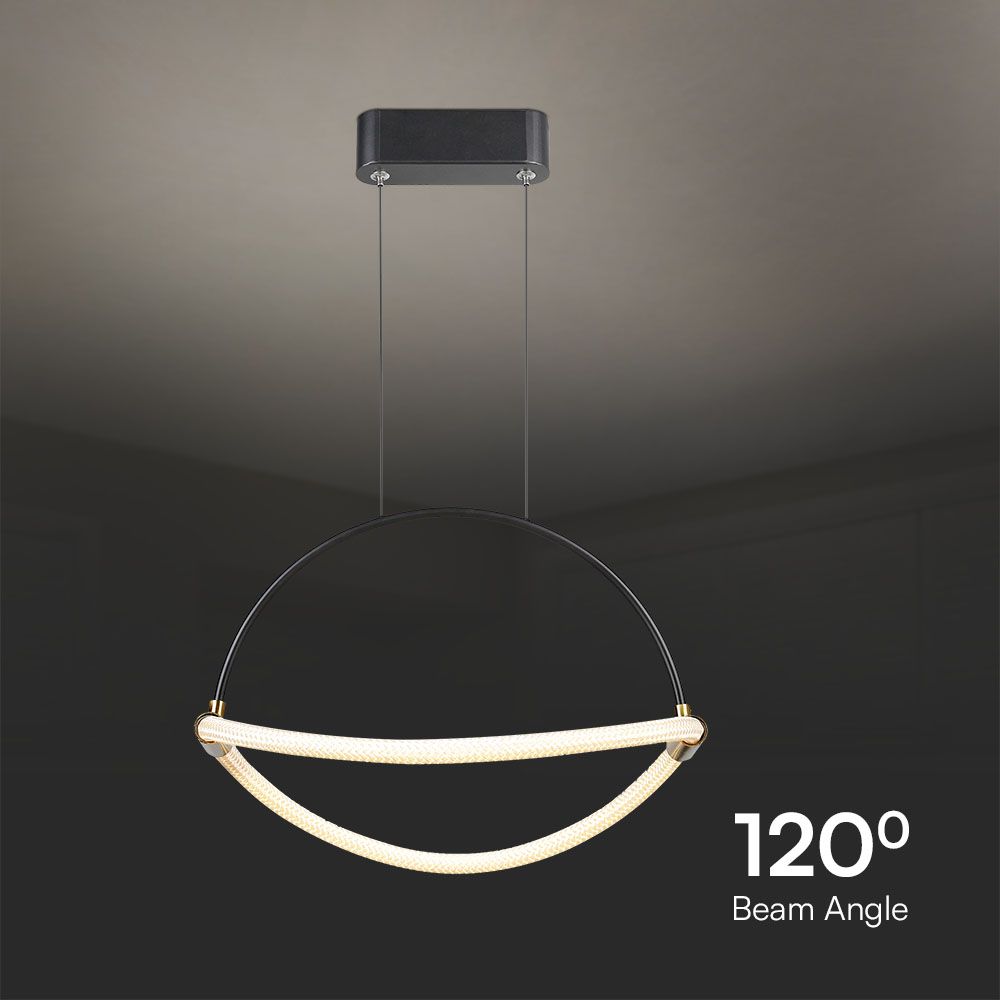 12W LED Handing Pendant Light WIth 1.5m Wire 400mm 3000K Black Body img 2