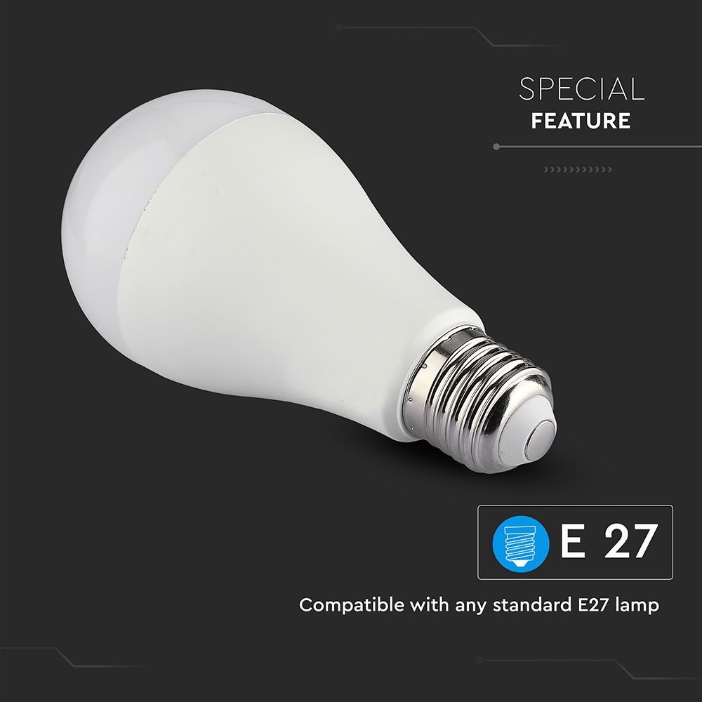 LED Lampadina 15W E27 A60 SMART WIFI RGB, Corpo Bianco, Luce Bianco Caldo img 1