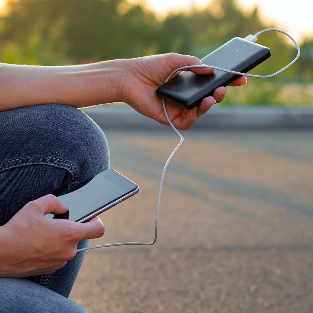 Power Bank 10.000 mAh Dual USB e Tipo C Colore Grigio