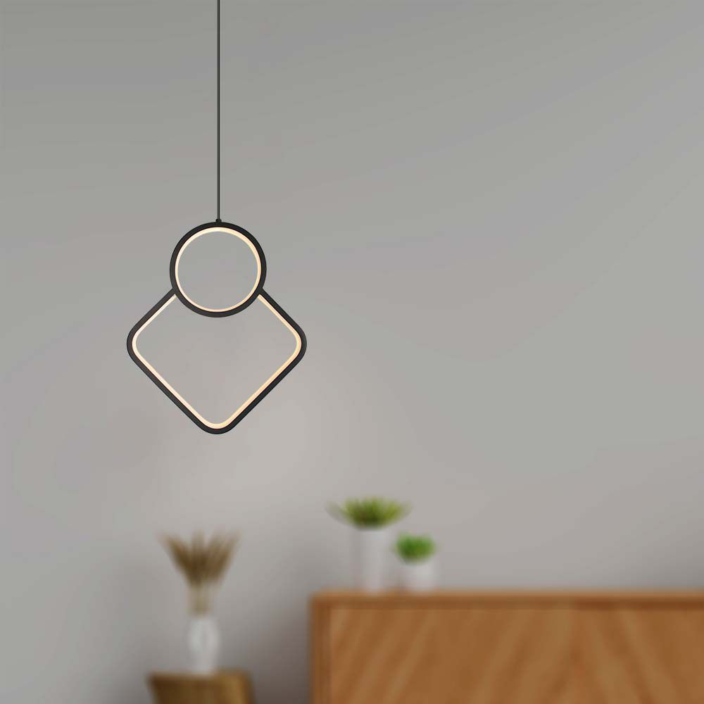 LED Designer Metal Hanging Lamp Black Body 4000K img 1