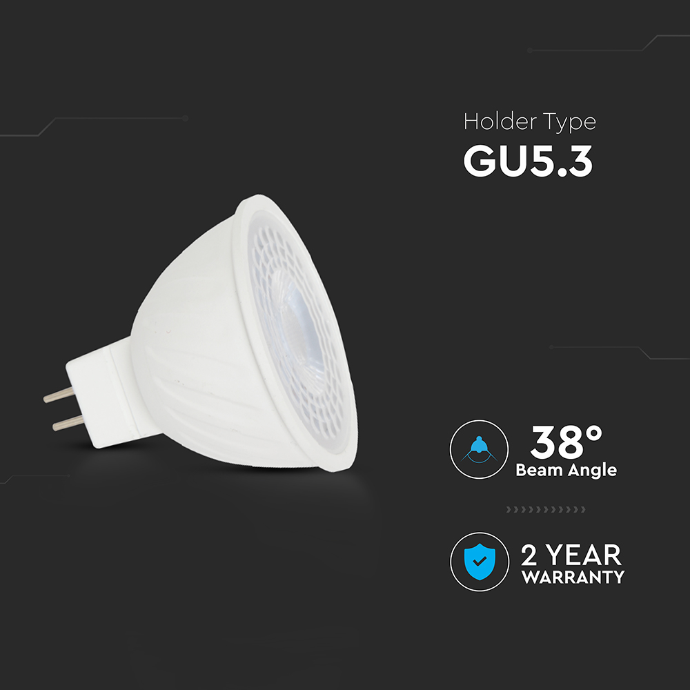 LED Spotlight - GU5.3 6W MR16 Riple Plastic 38° 6500K img 1