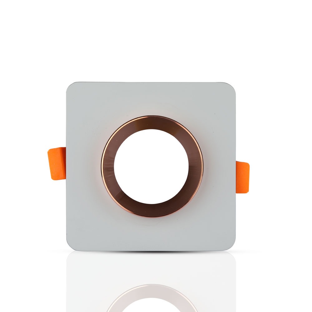 GU10 Fitting Gesso Metal Grey Plaster Matt Rose Gold, Quadrato Recessed img 1