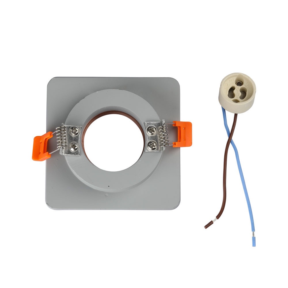 GU10 Fitting Gesso Metal Grey Plaster Matt Rose Gold, Quadrato Recessed img 3