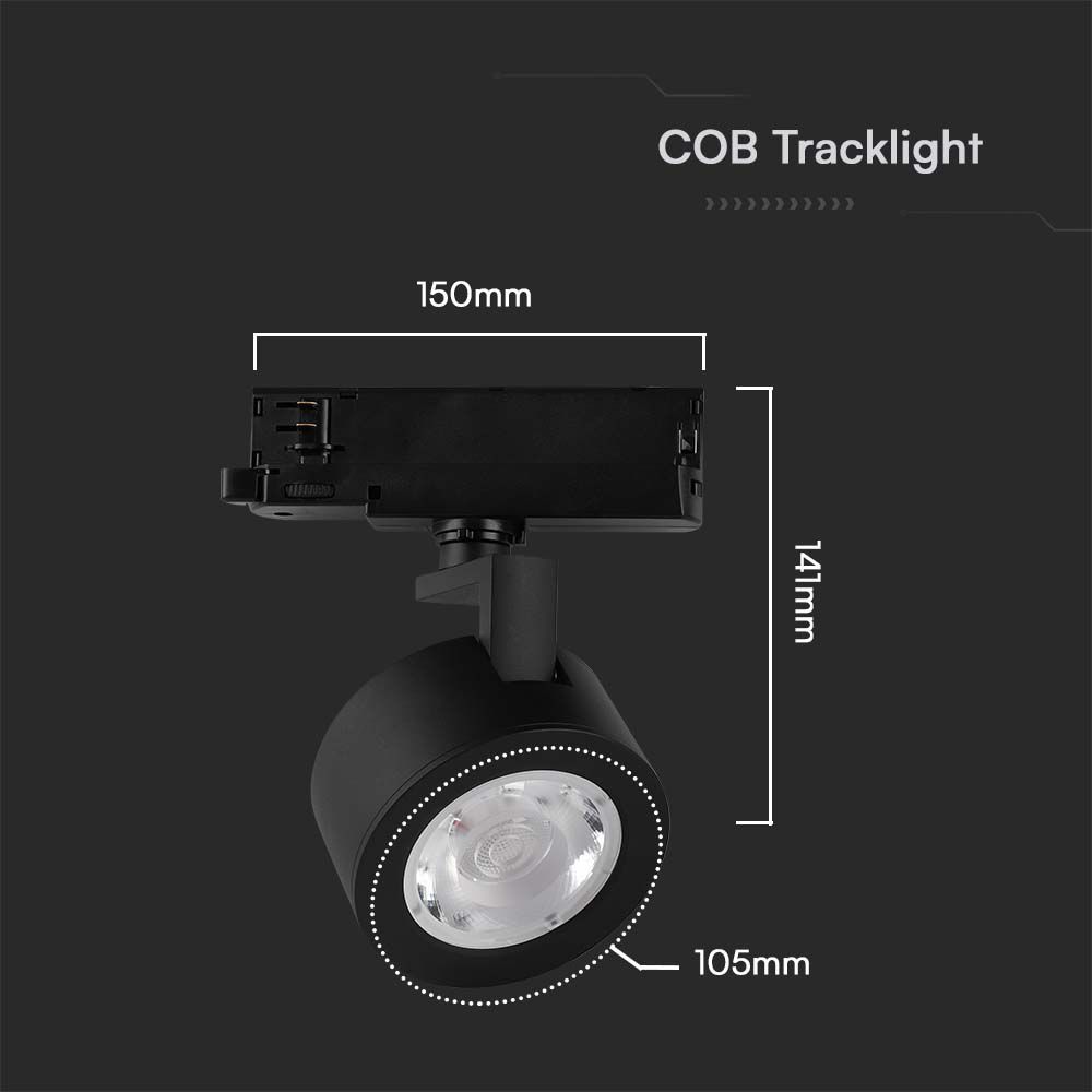 30W LED Track Light Black Body 3IN1