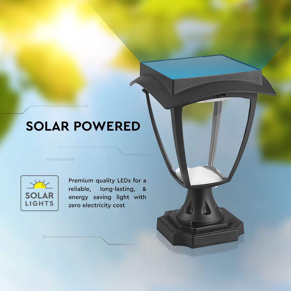 2W LED Solar Stand Lamp Black Body 3000K 6000K