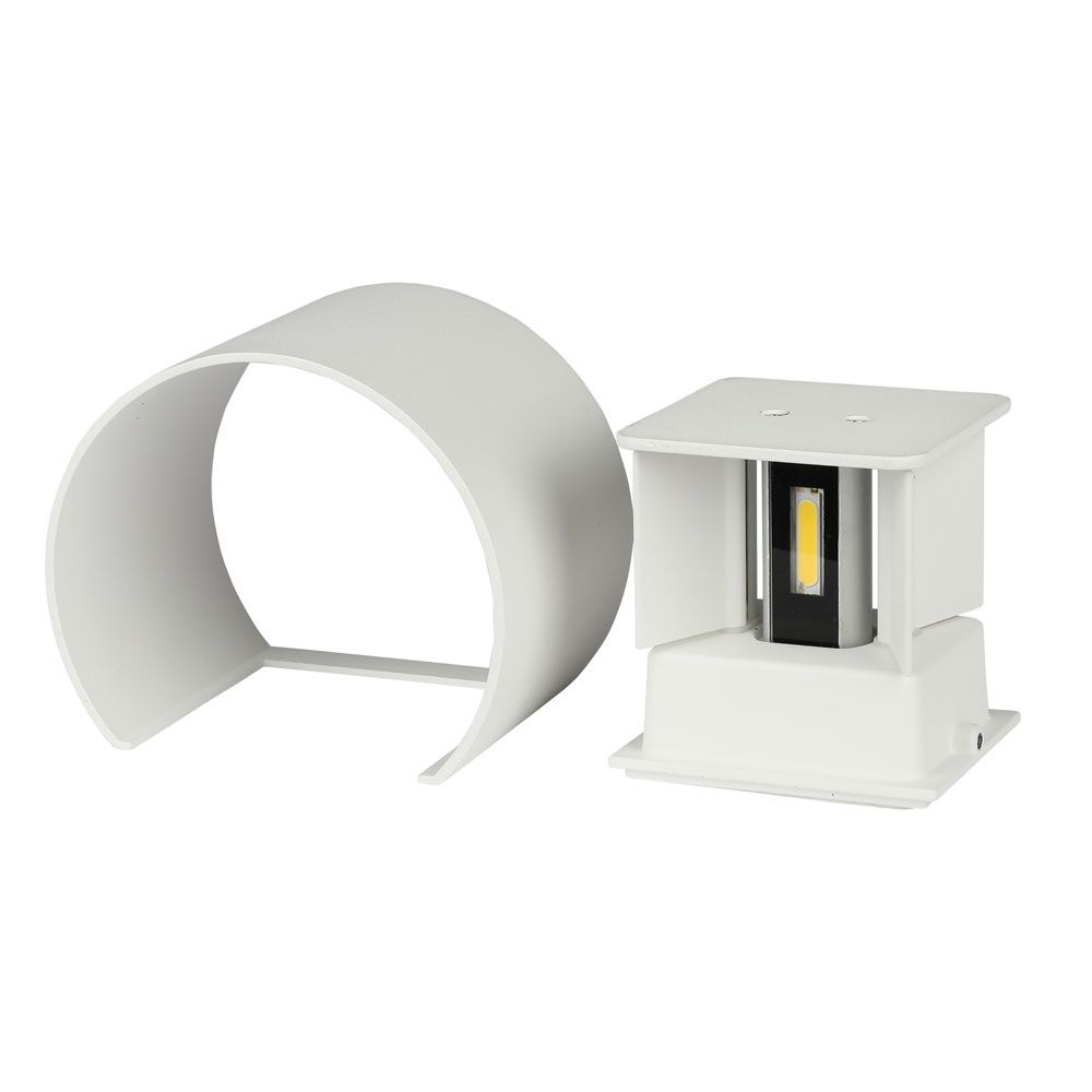 Lampada LED da Muro Arrotondata Doppio LED COB Colore Bianco Satinato Fascio Luminoso Regolabile img 2